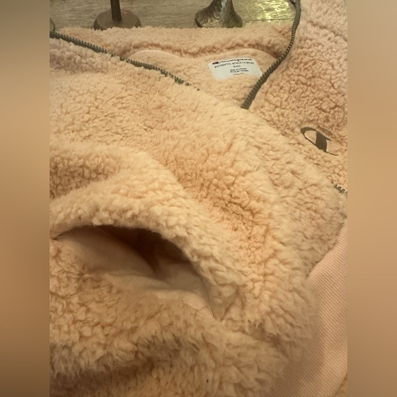 CHAMPION fuzzy fluffy fleece coat sz S - Picture 7 of 7